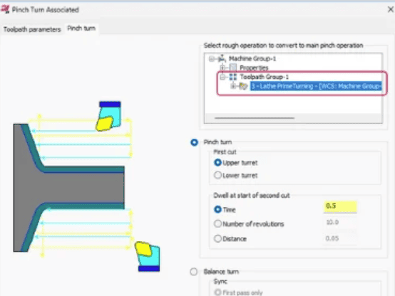 Enhanced Finish Options PrimeTurning ใน Mastercam 2026