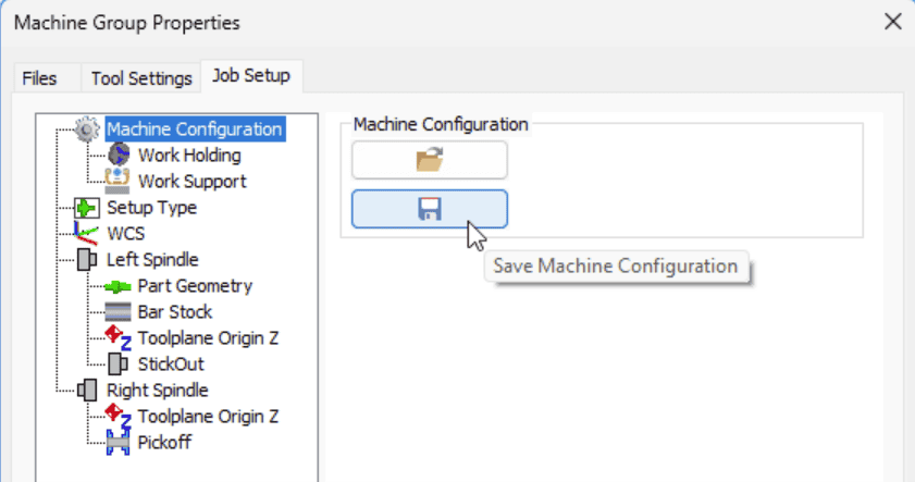 Save Load Machine Configurations