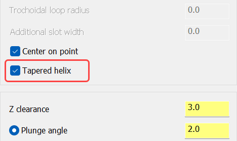 Tapered Helix Entry ใน Mastercam 2026