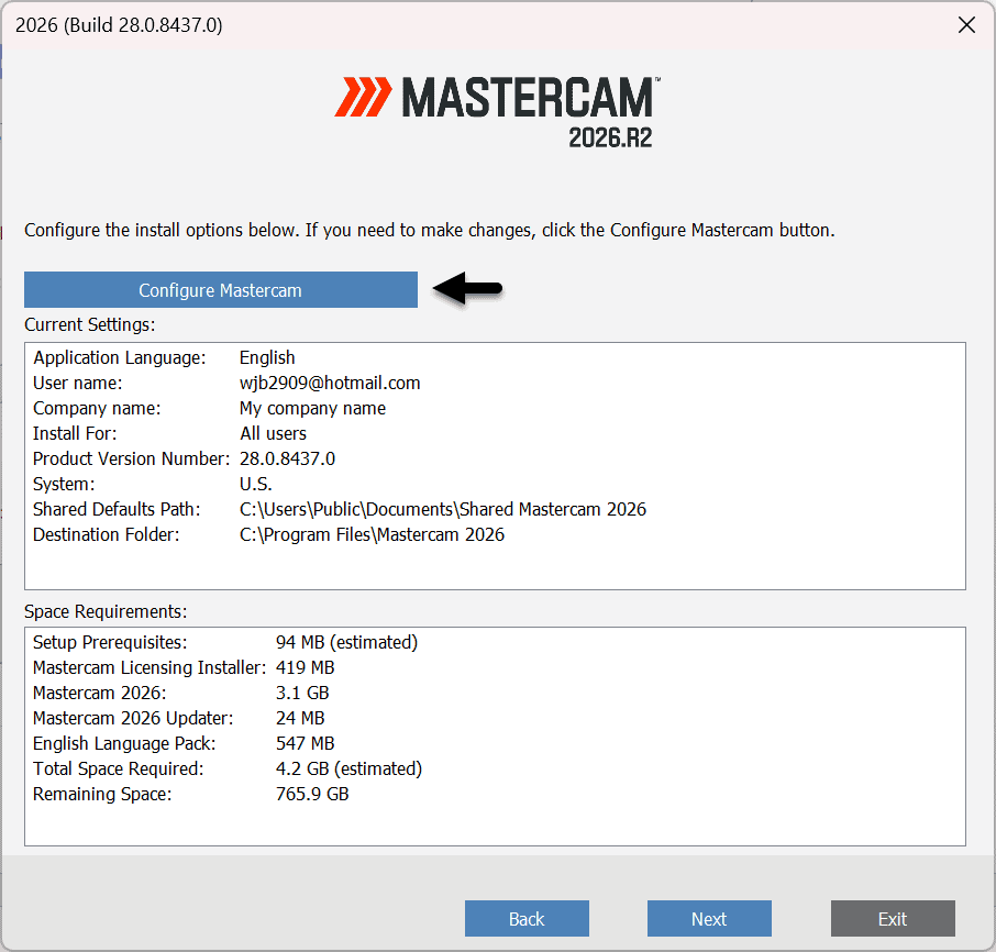 Step 4 Configure Mastercam 2026