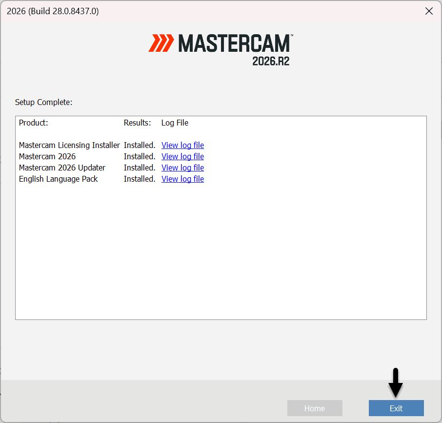 Step 8 ติดตั้ง Mastercam 2026 สำเร็จ