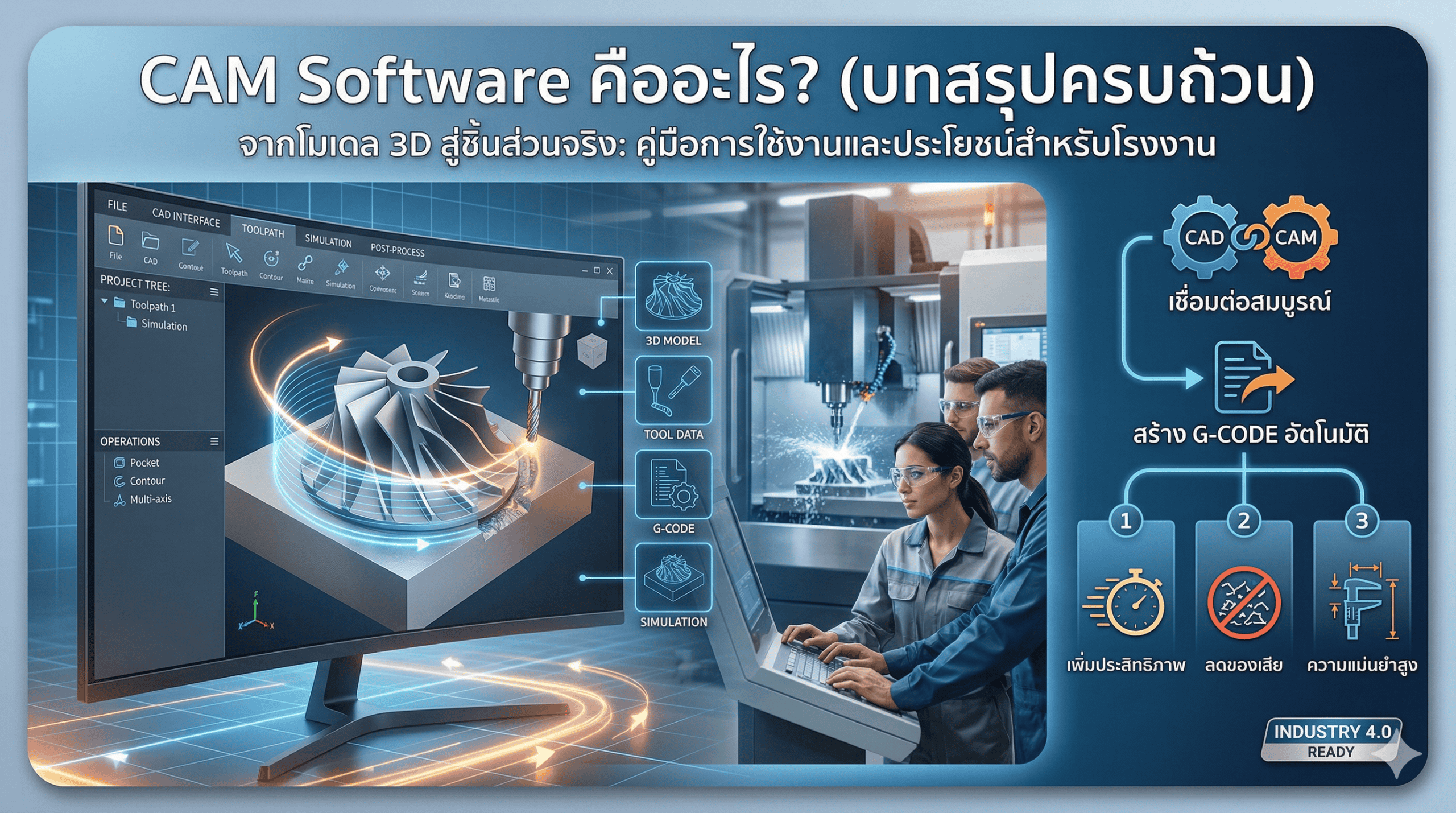 CAM Software สำหรับงาน CNC และการสร้าง Toolpath จากโมเดล CAD