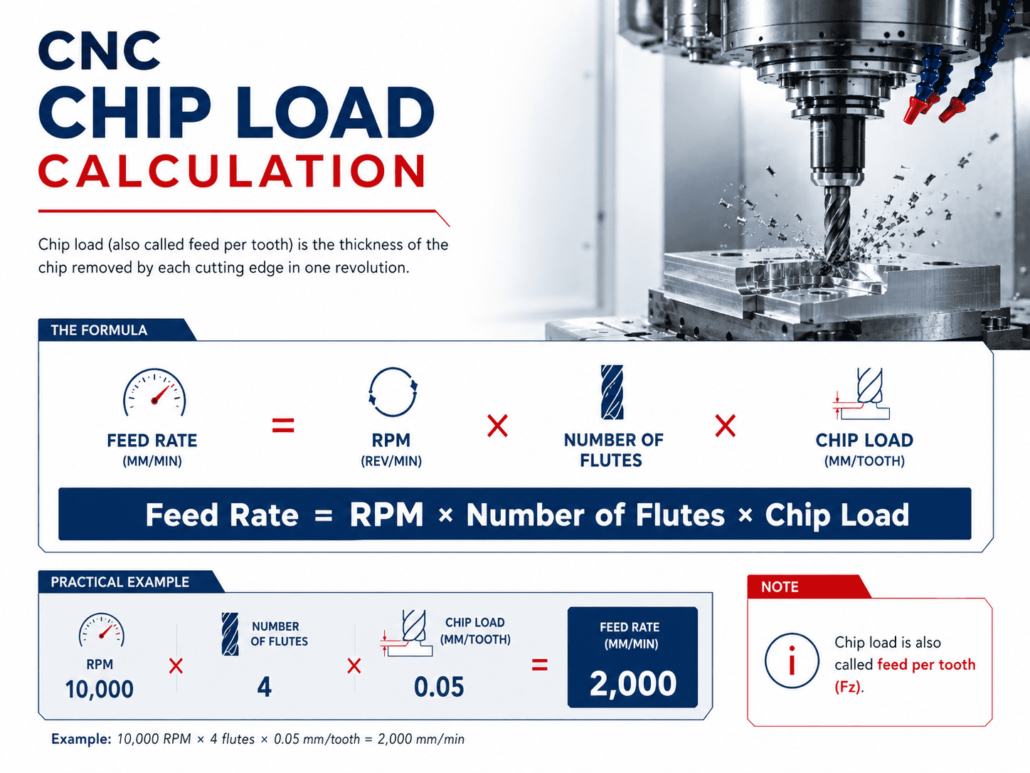 Chip Load formula for calculating Feed Rate in CNC milling