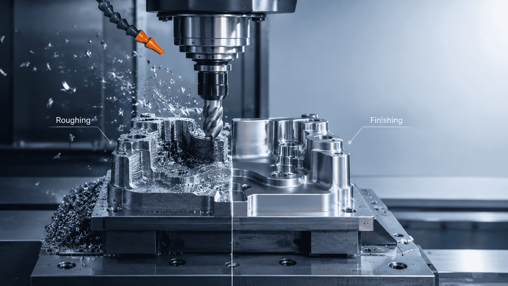 Roughing vs Finishing ในงาน CNC Milling เปรียบเทียบการกัดหยาบและกัดละเอียดบนชิ้นงานโลหะ